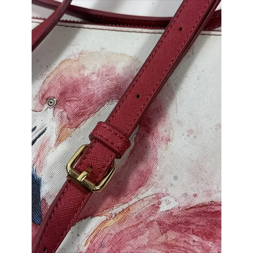 Flamingo Watercolor Print Handbag Crossbody